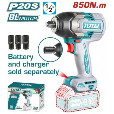 TOTAL ΕΠΑΓΓ. ΜΠΟΥΛΟΝΟΚΛΕΙΔΟ ΜΠΑΤ. Li-ion 20V / 850Nm ΧΩΡΙΣ ΜΠΑΤΑΡΙΑ & ΦΟΡΤΙΣΤΗ TIWLI20851